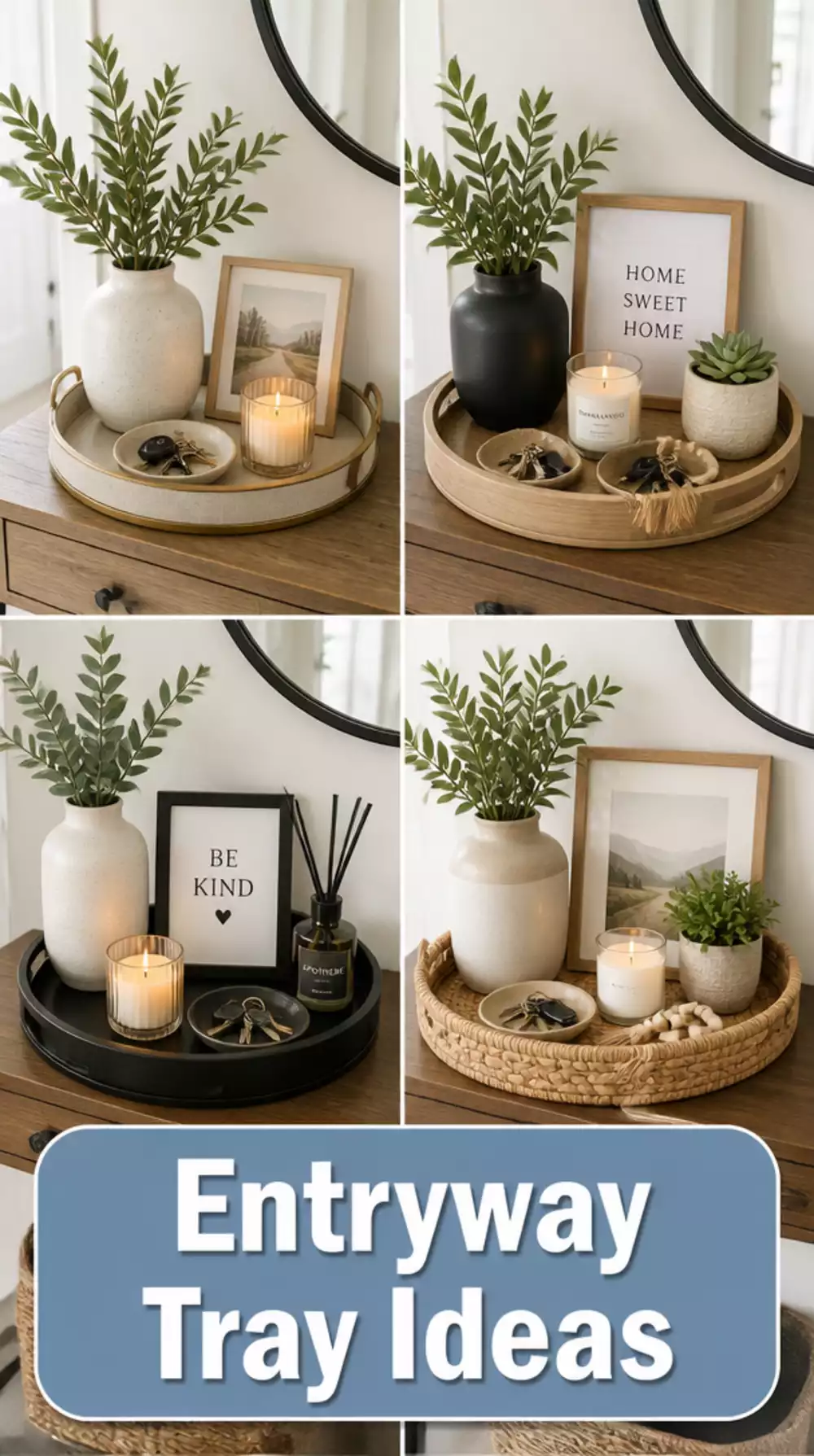 Entryway Table Tray That Groups Keys, Candles, and Small Decor Together
